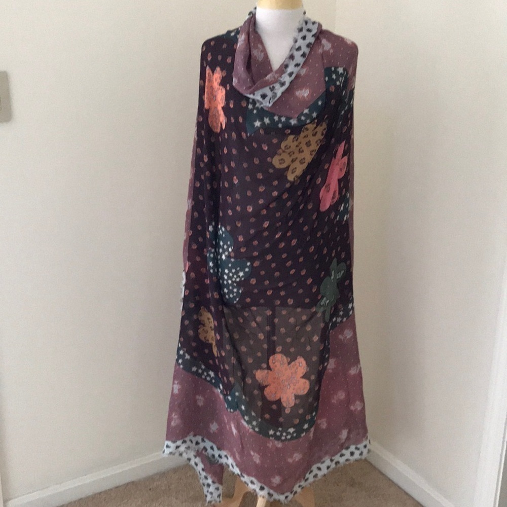NWT! COACH dusty rose desert flower printed scarf